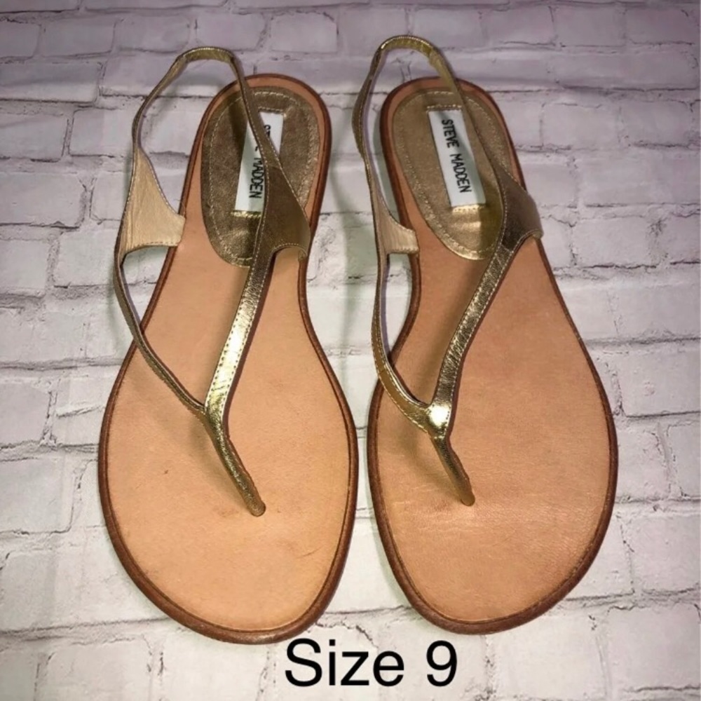 Steve Madden Gold Leather Sandals